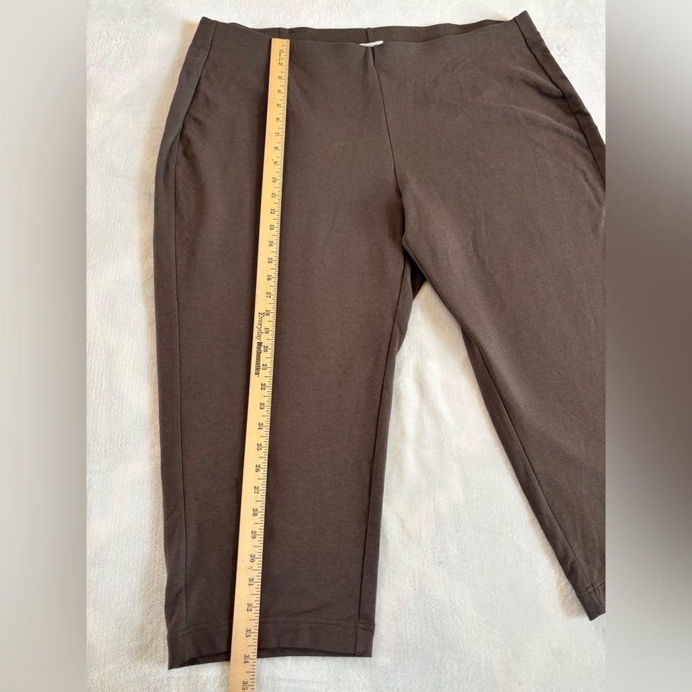 NWT Pure Jill Slim Leg Cropped Pants Brown High Rise Size 3X(US 24) Pull On - Picture 9 of 10